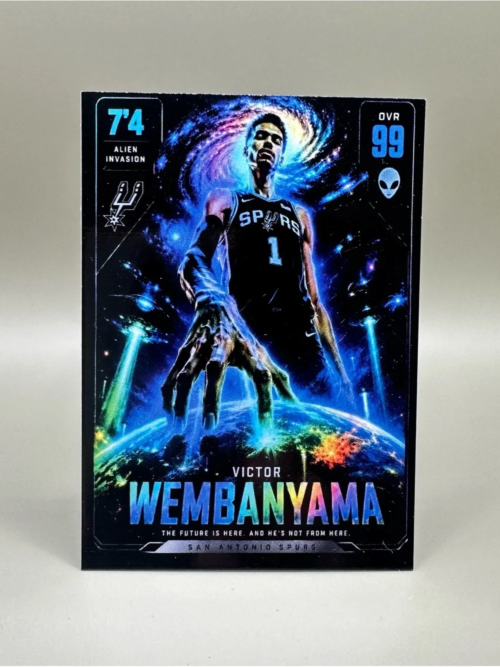 Victor Wembanyama The Alien Basketball Card. San Antonio Spurs.
